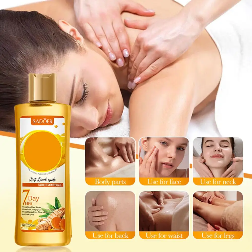 200 مللي زيت الجسم المخلوط الكركم تبييض وترطيب الوجه العناية بالجسم منتج البشرة ترطيب يحسن لون البشرة A0Y7