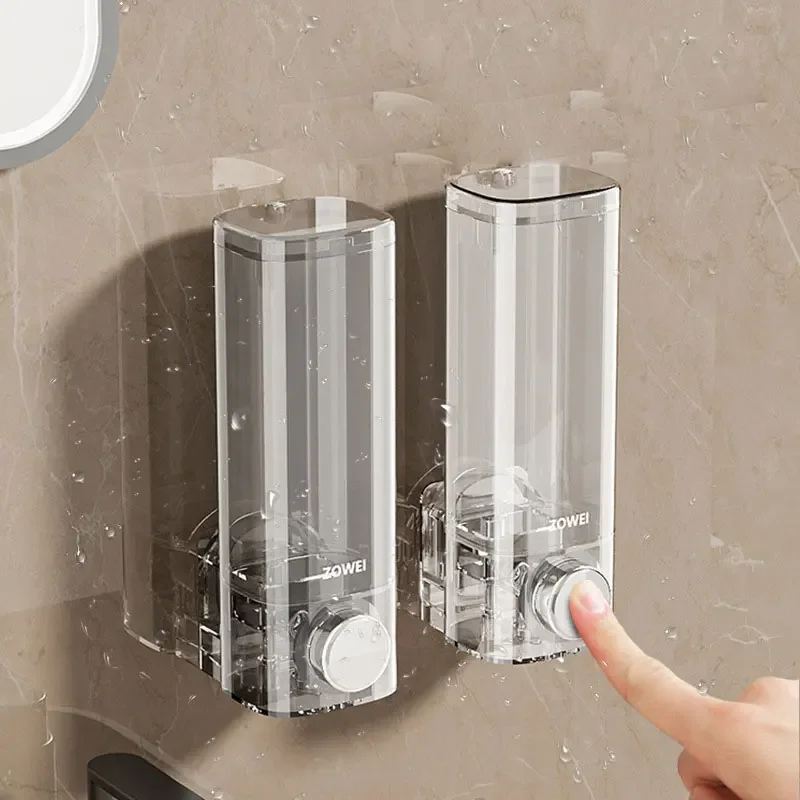 Soap dispenser wall mounted hand sanitizer press bottle no punching shampoo shower gel box bathroom accessories  cup dispenser