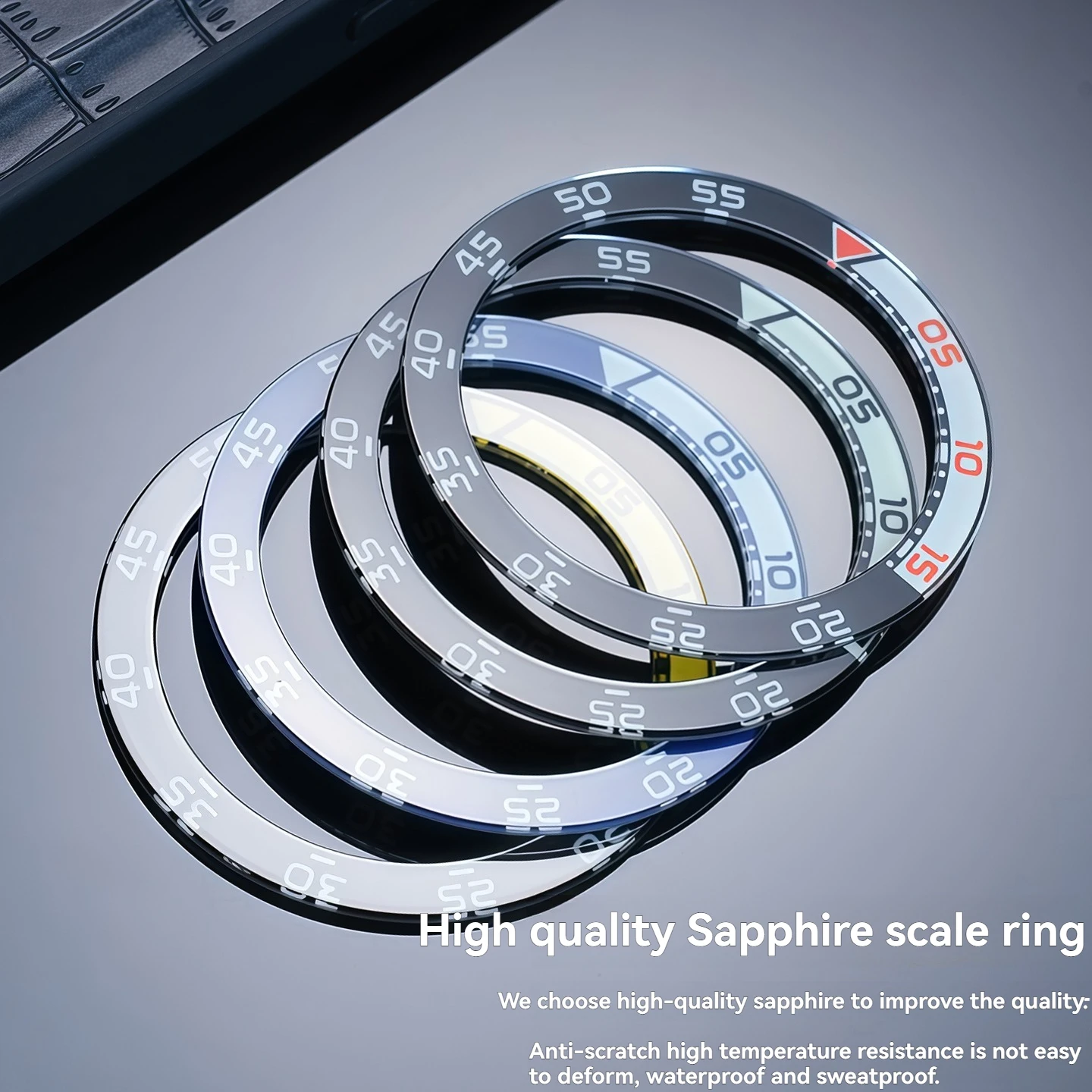Sapphire Watch scale ring For IWC AQUATIMER FAMILY series IW376708 IW356811 376711 Watch ring mouth 44mm Dial Men's accessories
