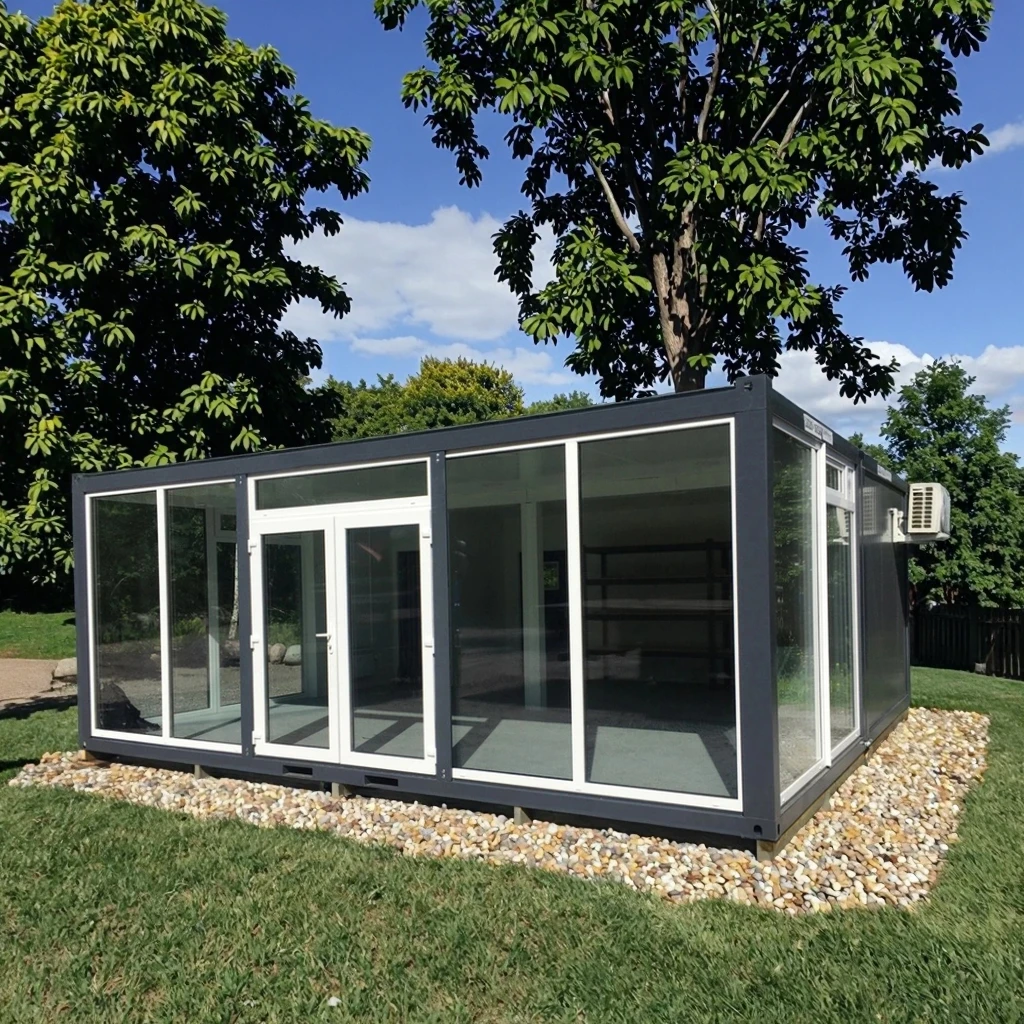 2026 Modern Design Prefab House Ready-Made All-Glass Container House Soundproof with Steel & Sandwich Panel for Mall Hotel Villa