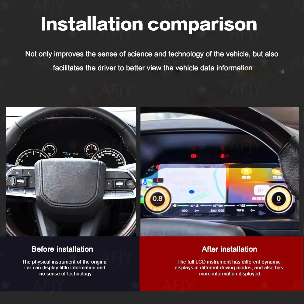 For Toyota Land Cruiser LC70 LC75 LC76 LC79 2007-2024 LCD Digital Dashboard Cluster Virtual Instrument Panel Speedometer Cockpit view 2