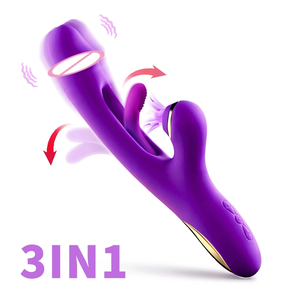 Adult Products Sex Toy 3 In 1 Insert Vibrators Patting Sucking Vibrating Stick For Women Clitoris Stimulator Vagina G Spot Adult