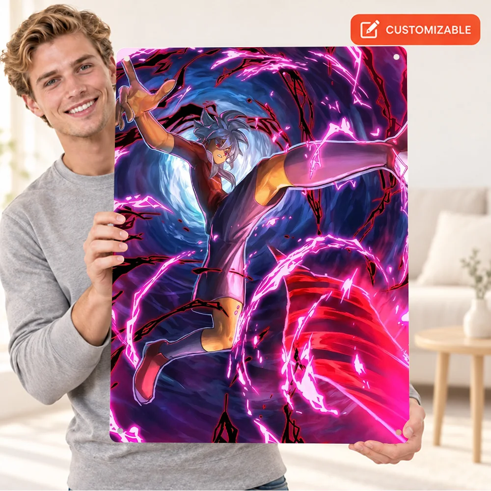 Inazuma Eleven Anime Series Printed Poster Customized Aluminum Metal Sign Cinematic Design Wall Art For Bedroom Collector Gift