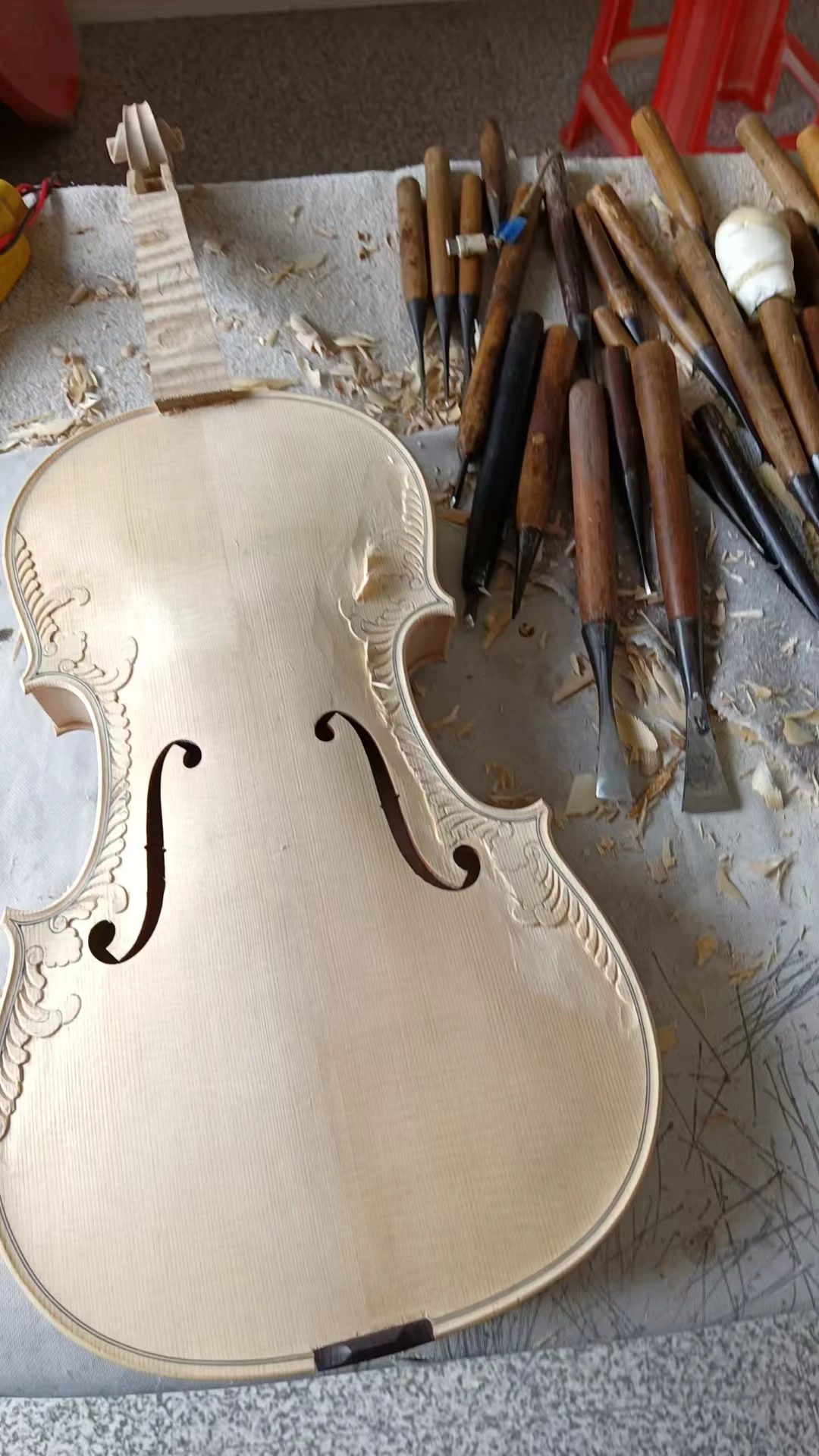 كمان منحوت نهائي قابل للتخصيص، كمان منحوت غير مكتمل، كمان مقاس 4/4