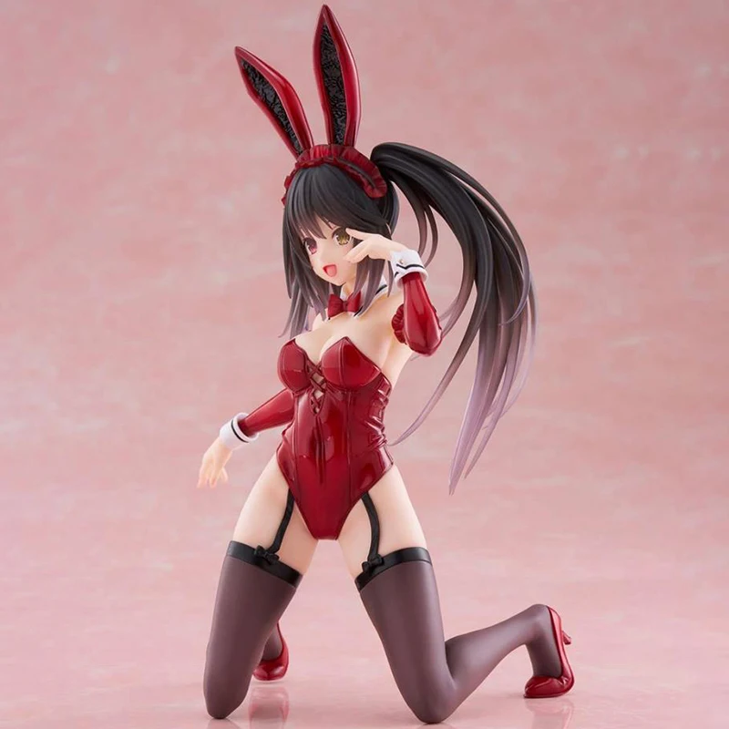 In Stock TAiTO Desktop Cute DATE ALIVE IV Tokisaki Kurumi Yatogami Tohka Bunny Girl Ver. PVC 13CM Anime Actiefiguren Model Speelgoed