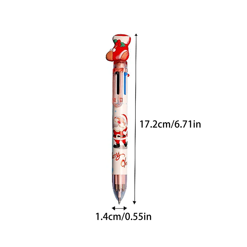 만화 크리스마스 트리 6 색 볼펜, 메리 크리스마스 선물, 문구 쓰기 도구, 사무실 학교 용품 기념품, 1PC