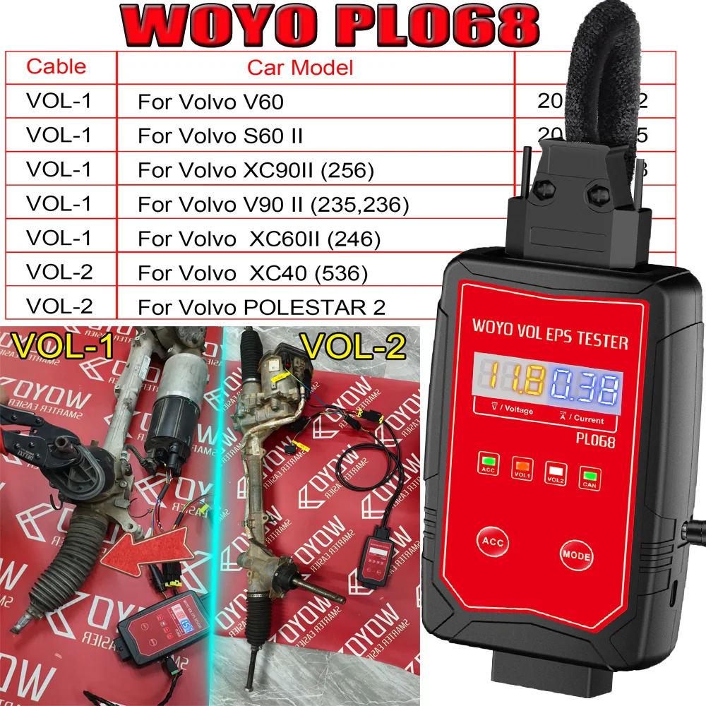 

WOYO PL068 Тестер EPS для электрического детектора рулевого двигателя Volvo, автомобильный диагностический инструмент на скамейке для Volvo