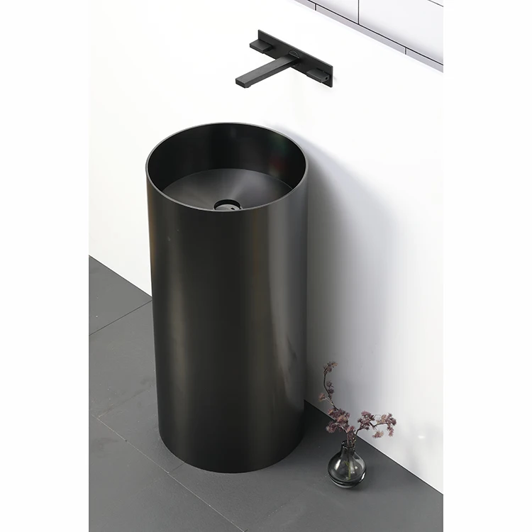 Irregular Bathroom Accessories Freestanding One Piece Pedestal Laboratory Stainless Steel Sink