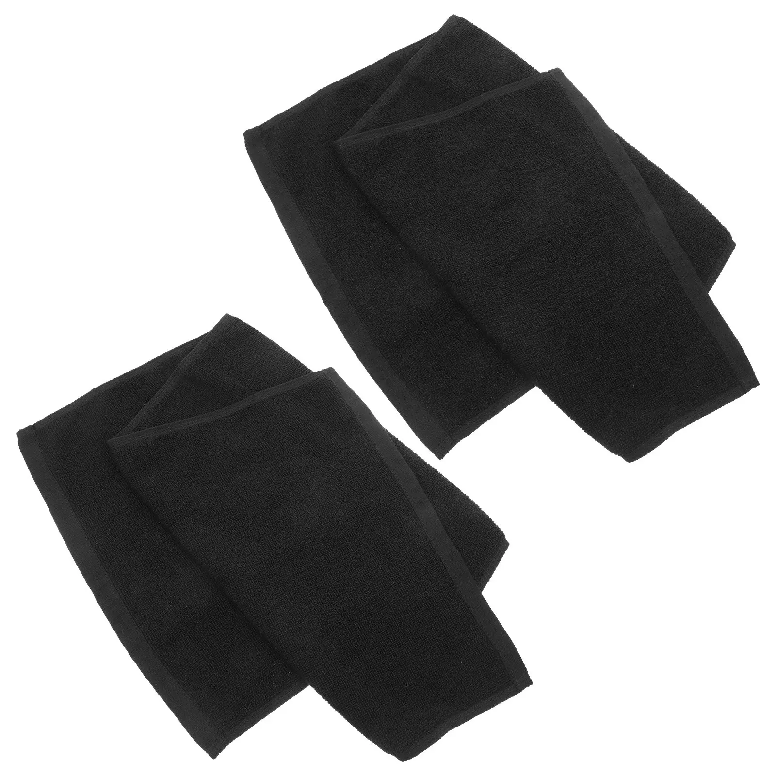 2Pcs Black Cotton Hair Towels Fast Drying Hair Drying Towels for Adults Salon Use Quick Absorb Soft Comfortable