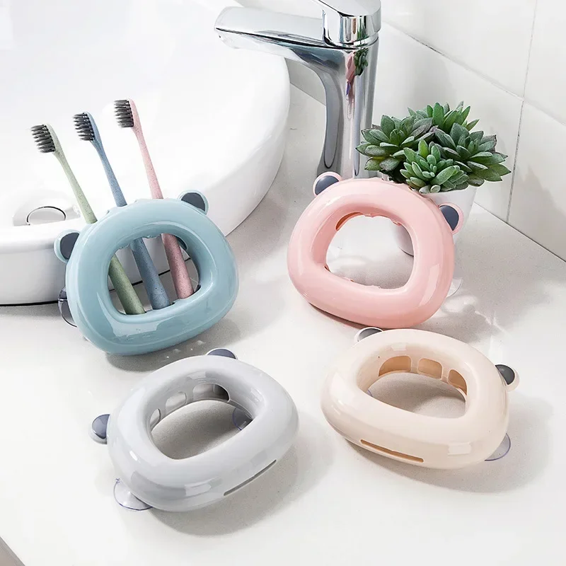 Toothbrush Holder Bathroom Storage Rack Home Improvement Plastic Shelf WC Organizer Accessories Kit Brackets Home Organization