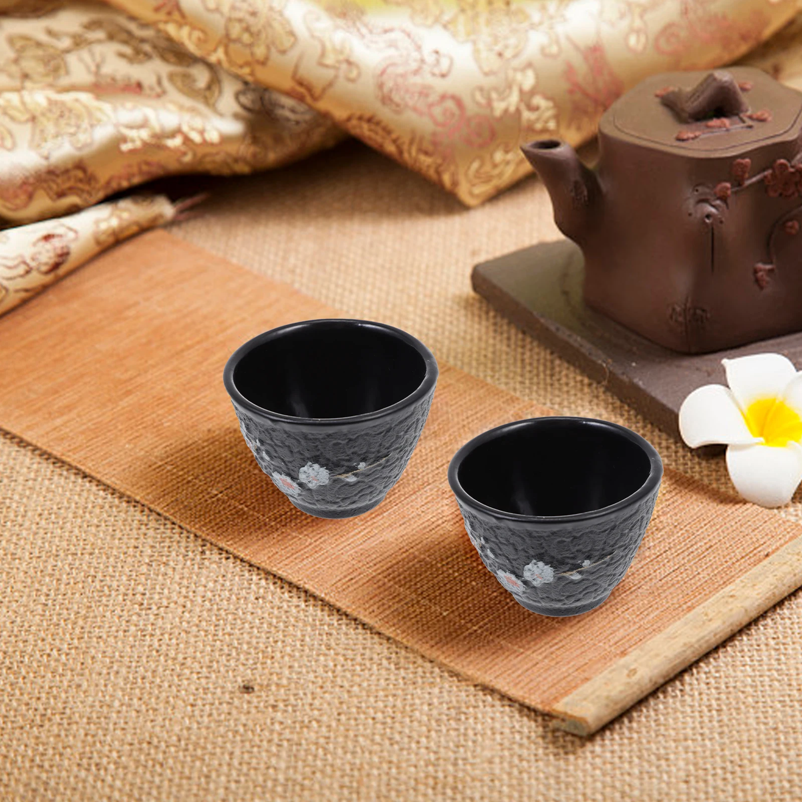 

Cast Iron Tea Cup Retro Style Kung Fu Cups Hot Cold Drinks Dishwasher Safe Traditional Design Japanese Teaware