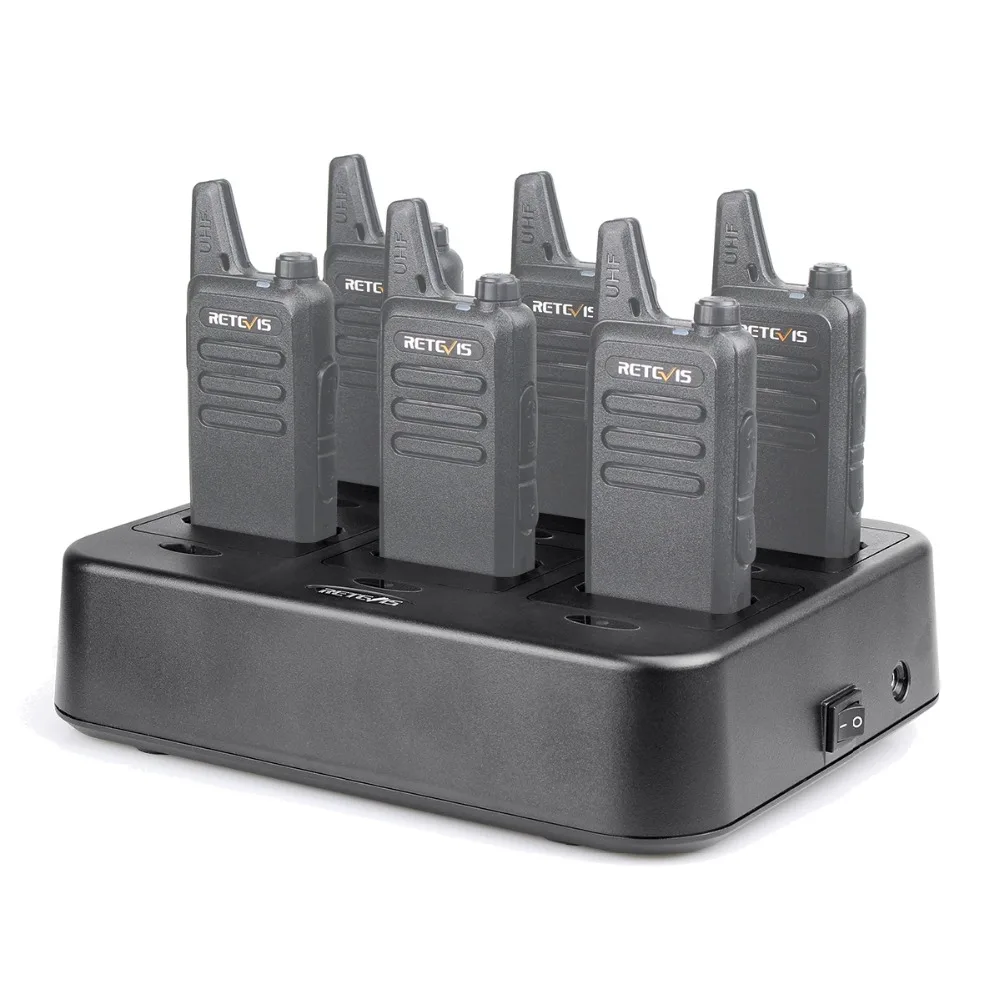 Retevis RTC22 Six-Way Charger for RT622 RT22 RB619 RB19 Two Way Radio Walkie Talkie 6 Way Charger For Hotel Restaurant Cafe RT22