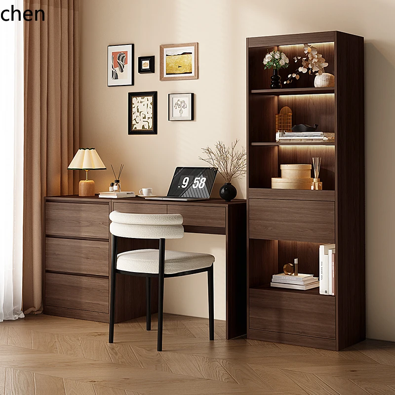 

HXL solid wood desk computer desk integrated bedroom simple dressing table writing table minimalist