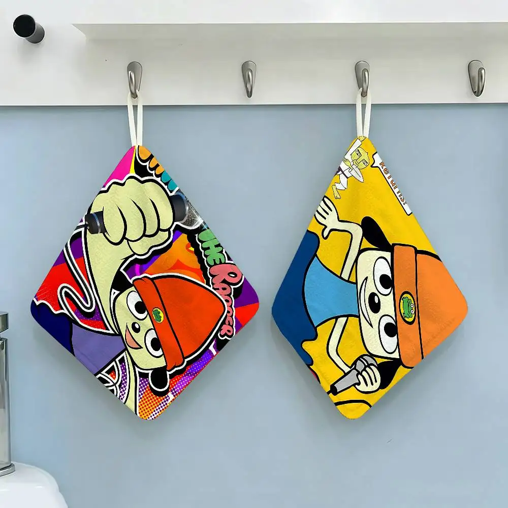 Game Parappa The Rapper Hanging Kitchen Towel, Polyester Cotton Fabric, Absorbent Hand Wiping Towel for Home Dormitory