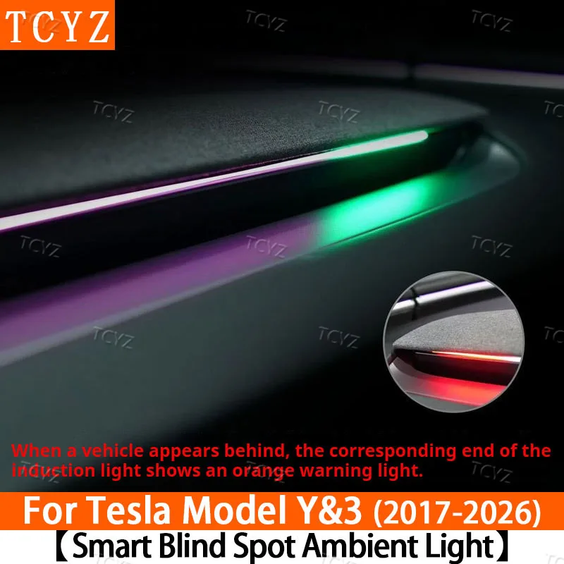 Intelligent Air Vent Ambient Light System Blind Spot Monitoring BSD System for Tesla Model Y 2020-2026&Model 3 2017-2026