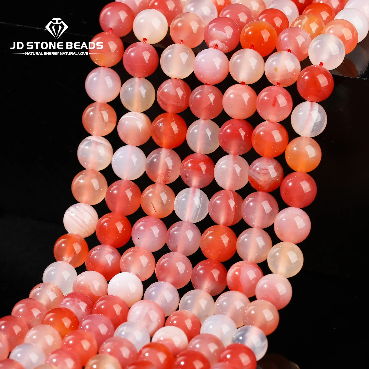 

Natural Colorful Salt Source Agate Beads Round Loose Spacer Onyx Stone Beads for Jewelry Making DIY Necklace Bracelet Accessory