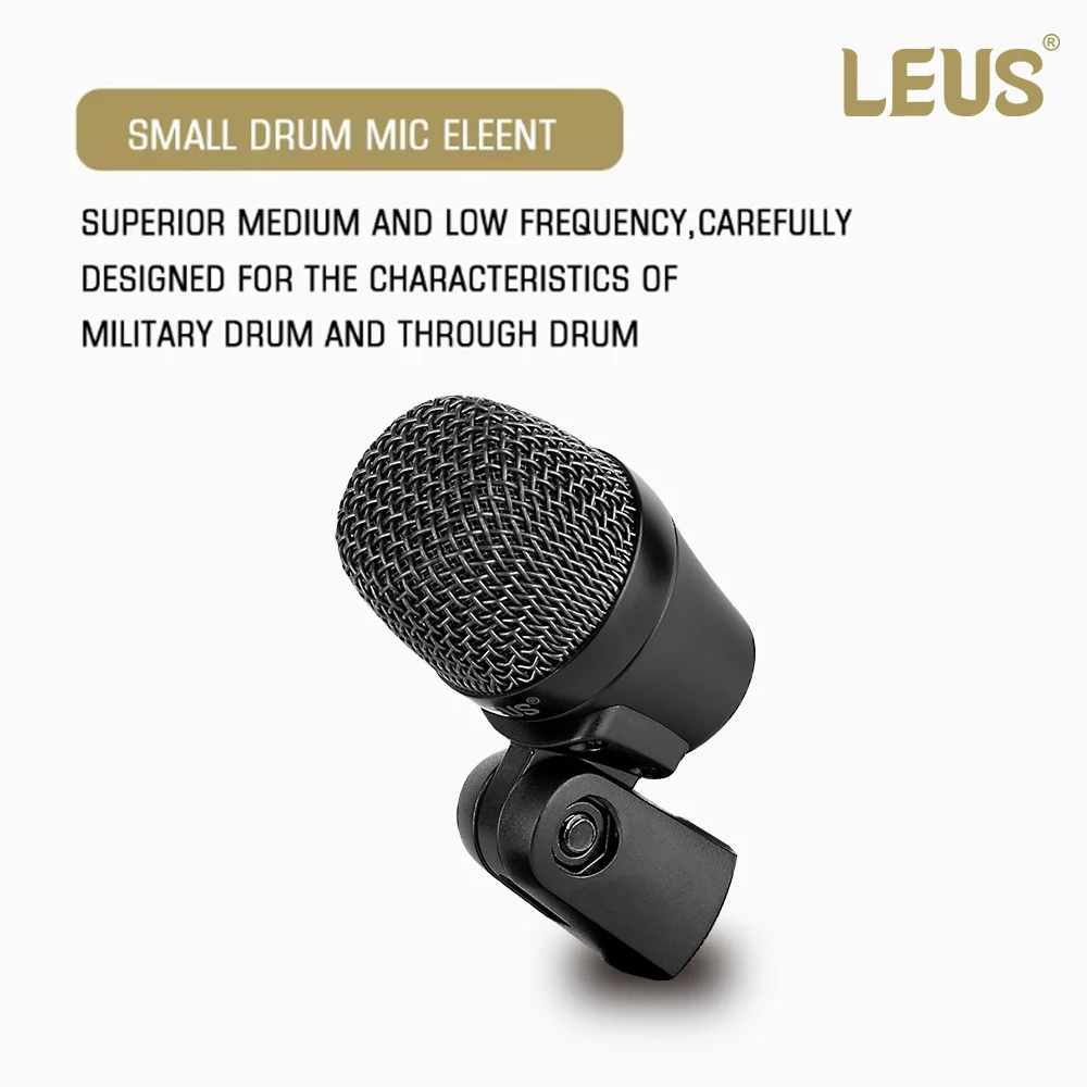Leus Co2 7-delige Topkwaliteit Bedrade Dynamische Drummicrofoon Kick Bass,Instrument Tom/Snare & Bekkens Microfoonsets Met Boxgebruik