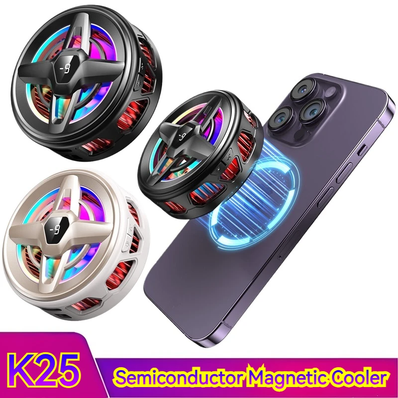 

Магнитный телефонный кулер K25, полупроводниковый, встроенный монитор температуры, подходит для смартфонов и планшетов, охлаждение для игр Live