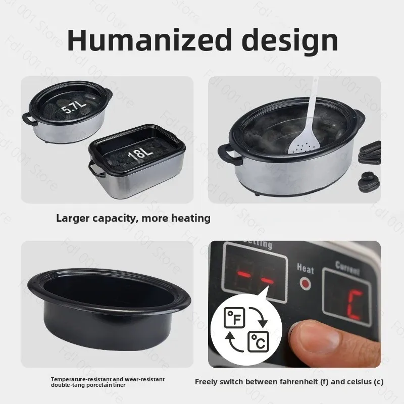 Digital Hot Stone Warmer Heater Pot, Touch Screen Constant Temperature Control for Massage Therapy Stones Heating