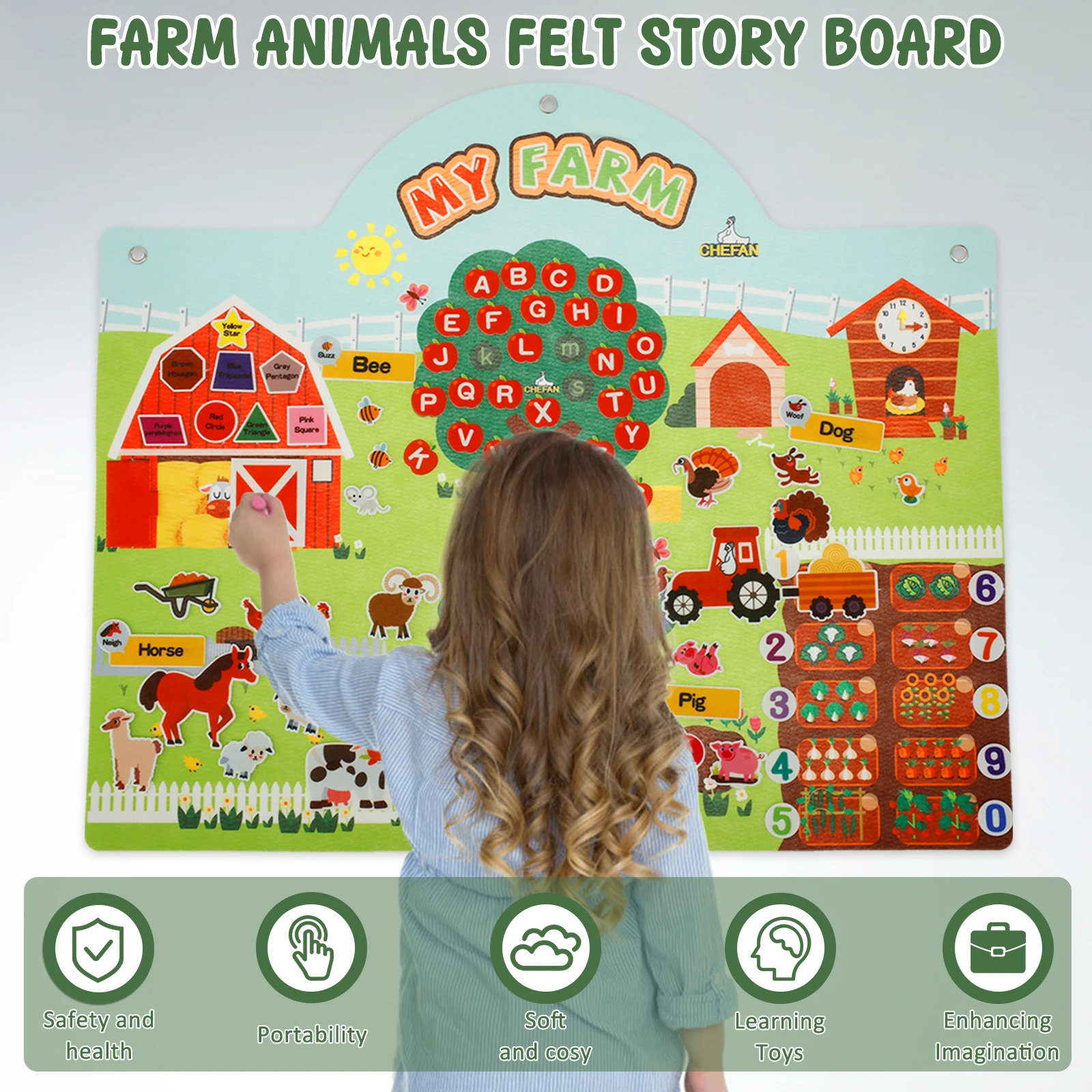 Felt Board Story Set Farm Theme Felt Story Board Early Educational Storytelling Felt Board Interactive Learning Felt Board Funny