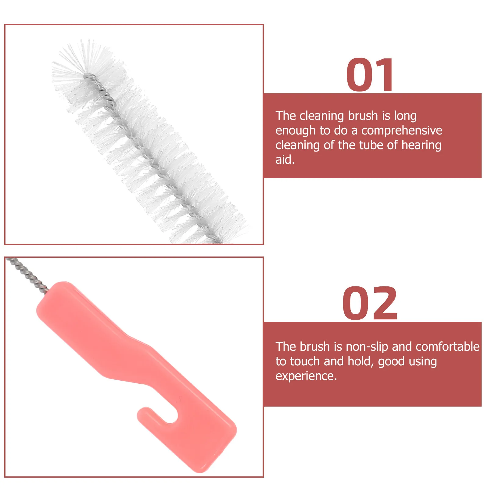 12Pcs Hearing-Aid Cleaning Brush Fine Craftsmanship Long Flexible Bristles Gentle Comfort Grip Portable Tube Cleaner view 2