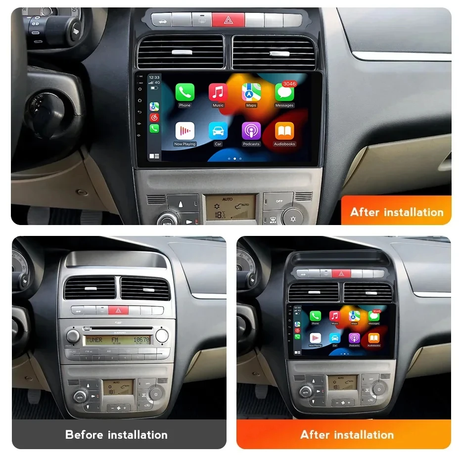 9 inch 2din Car Radio Fascia Panel for  Fiat Linea Punto EVO 2007-2015 Android Radio Dashboard Kit Face Plate Fascia Frame