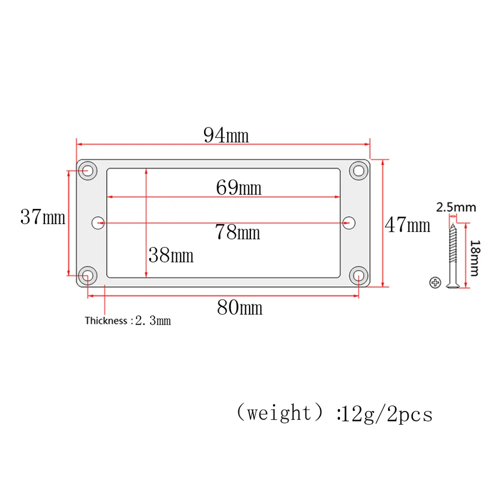 

2Pcs Double Coil Pickup Ring Humbucker Frame Maple Wood Mounting Replacement Accessories for Electric Guitar Pickup Ring