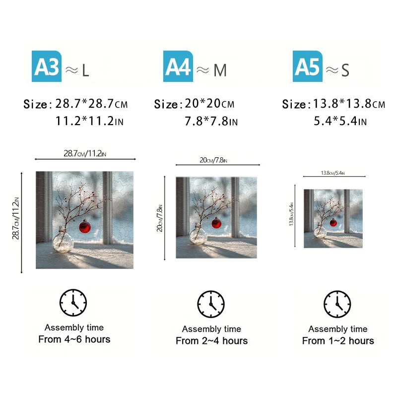 Drewniane puzzle, puzzle o tematyce świątecznej, gra rekreacyjna