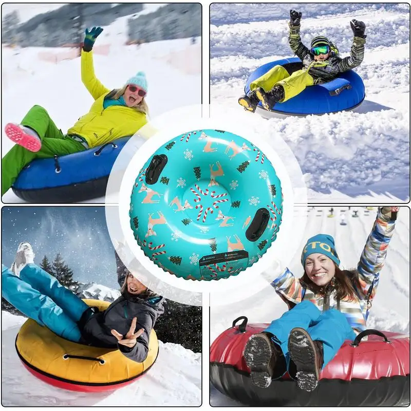 Kids Snow Tube Inflatable Sled For Sledding With 2 Handles Outdoor Winter Toys Inflatable Snow Sled For Adults Kids Winter