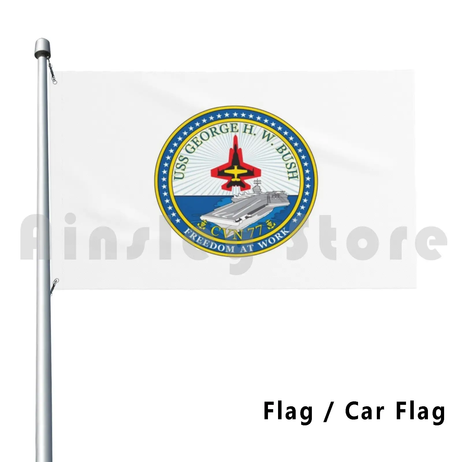 Uss George H.w. Bush Cvn-77 Outdoor Decor Flag Car Flag Uss George H W Bush Cvn 77 Cvn 77 Cvn77 Cvn 77 Veteran Carrier