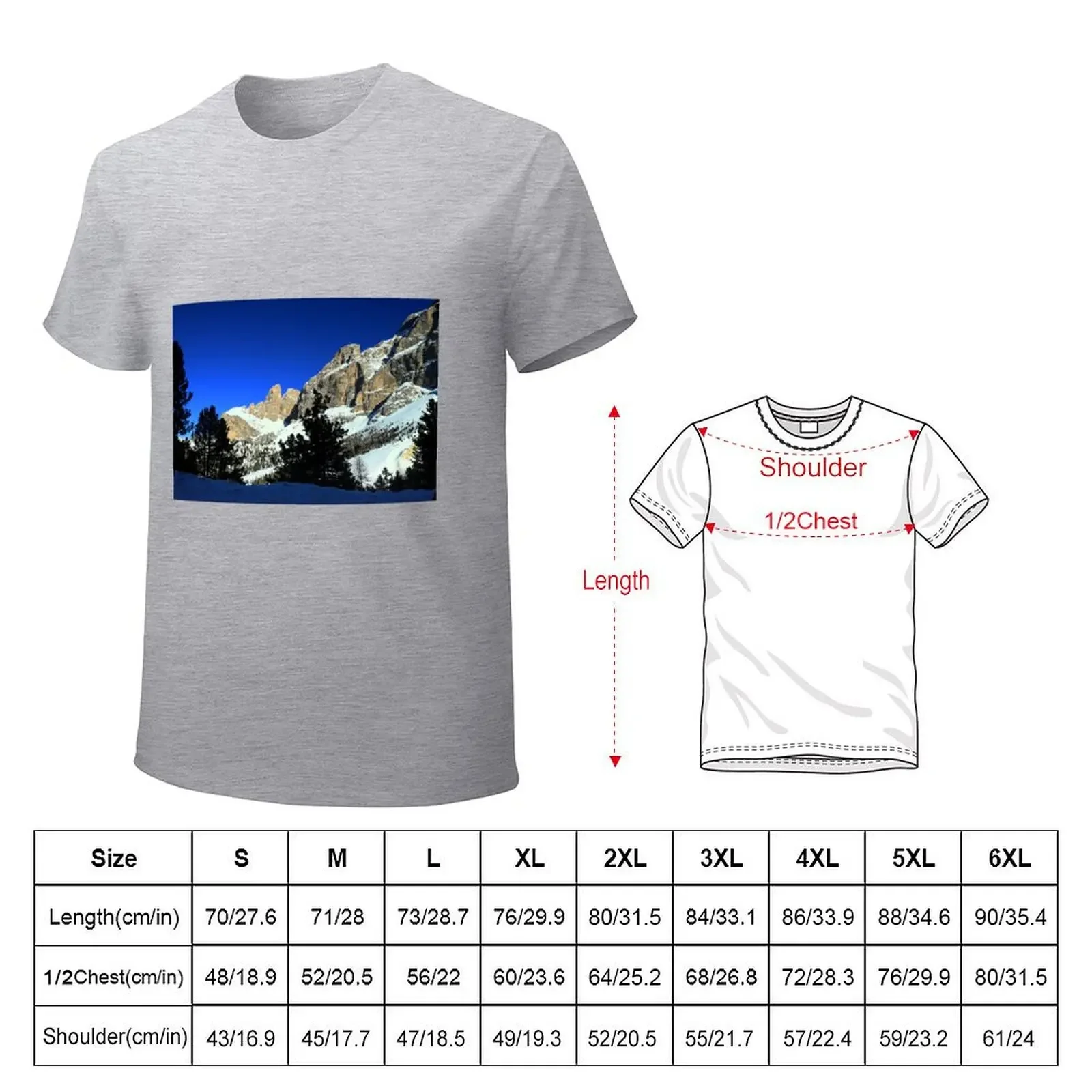 Dolomites in winter T-shirt cute tops plus size  t shirts for men