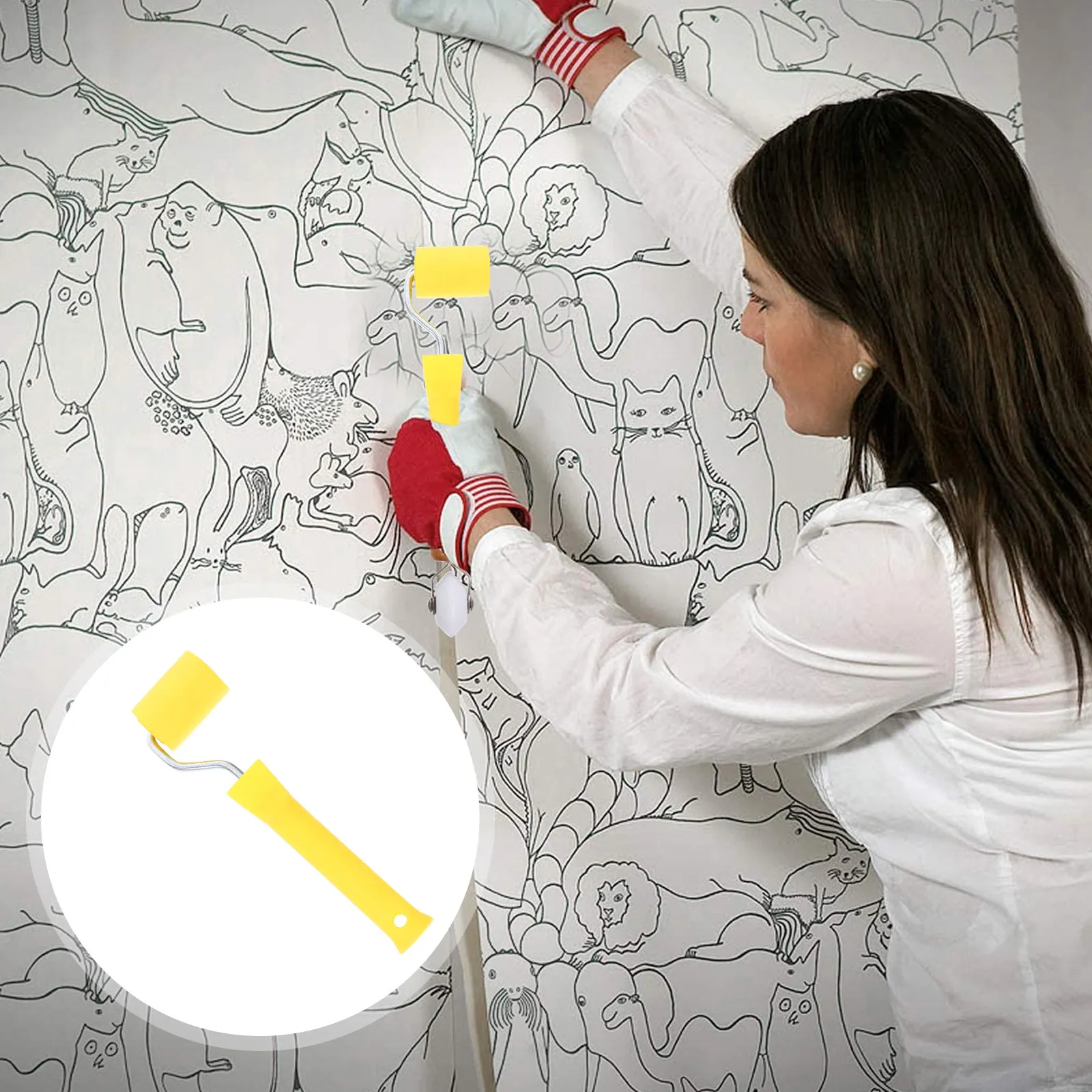 Wallpaper Construction Tools For Wallpaper Smoothing Professional Decor Seam Roller Rubber ABS Iron Vinyl Wrap