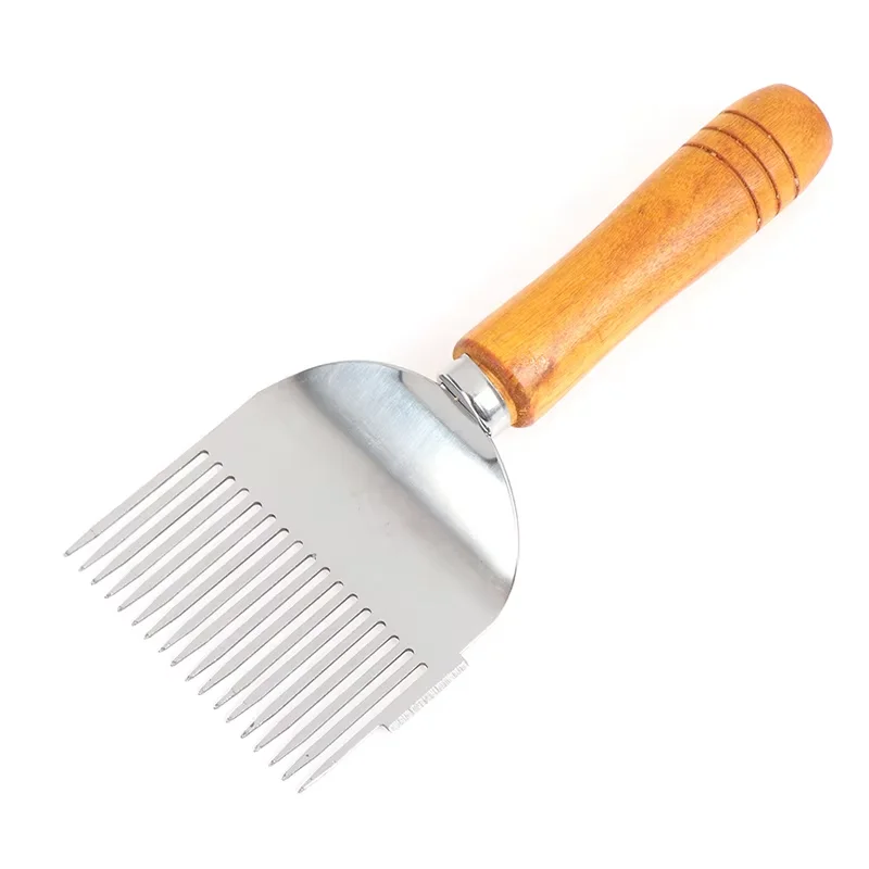 1PC Beekeeper Honey Cutter Wooden Handle Comb Honey Pin Needle Honey Knife Cut Uncapping Forks 17 Root Bee Fork Durable