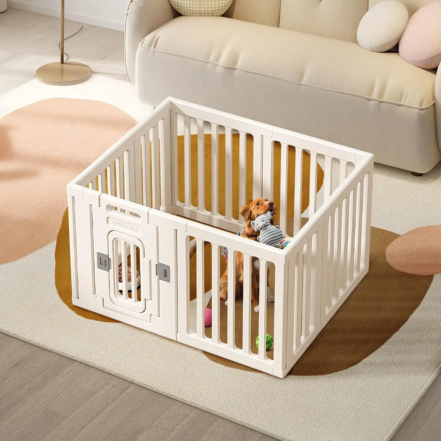 Playpen Pet Playpen Indoor, Easy Assemble & Disassemble Clear Dog Pen, Sturdy & Easy Cleaning Plastic Dog Puppy Fence With