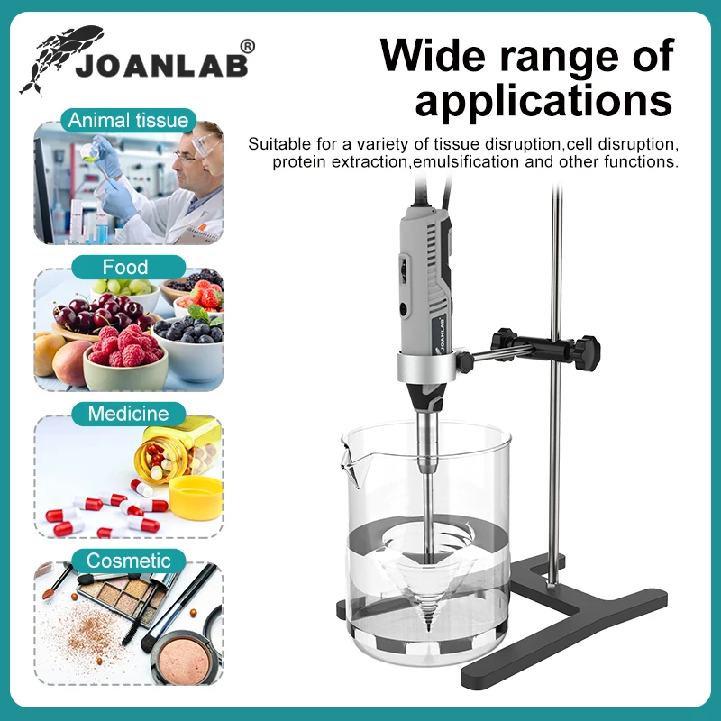 Imagem -04 - Joanlab-homogeneizador Portátil de Alta Velocidade Emulsionante de Dispersão Misturador de Triturador de Tecido de Células de Laboratório Mhz01 220v