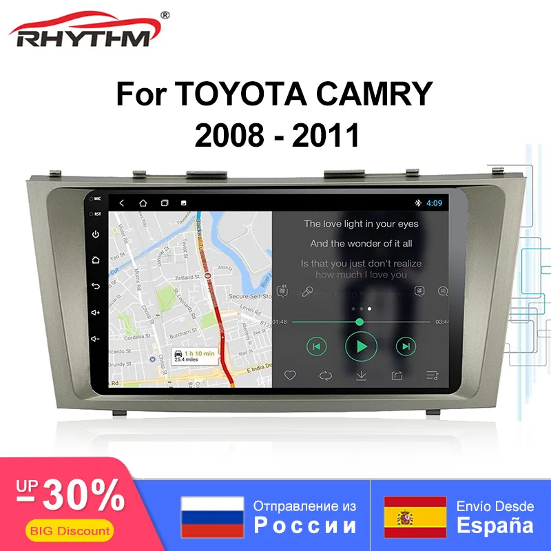 

Android 10 Car Radio For TOYOTA CAMRY 2008 2009 2010 2011 Stereo 1024*600 IPS Screen 2G+32G DSP RDS FM AM GPS Navi Mirror Link