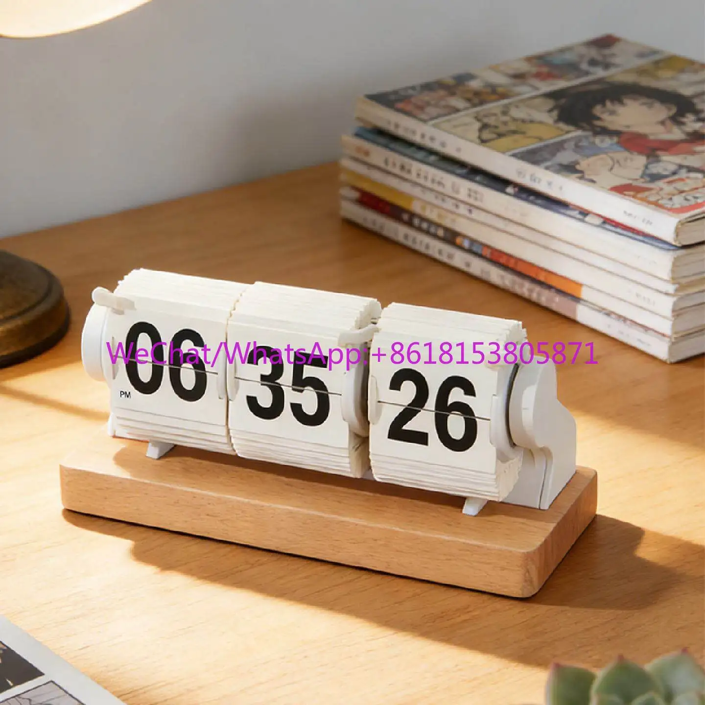 Home simple desktop fashion decoration automatic time turning clock