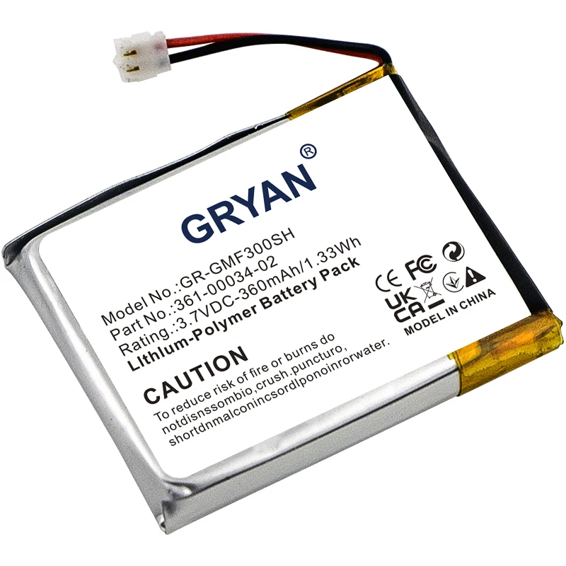 Smartwatch Battery For Garmin 361-00034-02 Fenix 3 Fenix 3 HR Capacity 360mAh / 1.33Wh Color Black Type Li-Polymer 3.70V