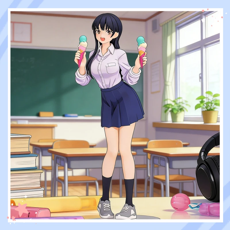 

Yamada Anna The Dangers In My Heart Anime Figure Ice Cream Themed 2D Girl Collectible Boxed Desktop PC Case Decorative Statue