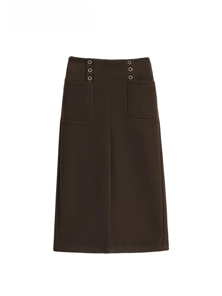 

High Waist A-Line Midi Skirt for plus Size Women Loose Fitting Comfortable plus Size f Body Skirt for Autumn Winter Seasons