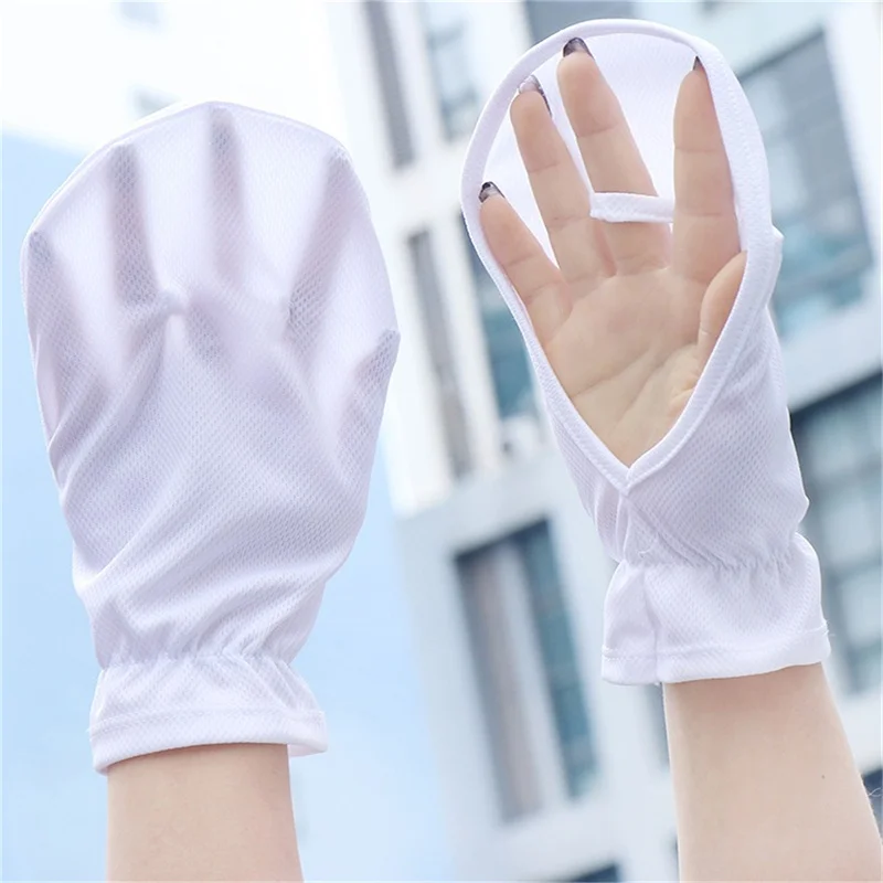 Guantes de protección solar UV para mujer, manoplas finas y transpirables para deportes al aire libre, ciclismo, manga, Verano