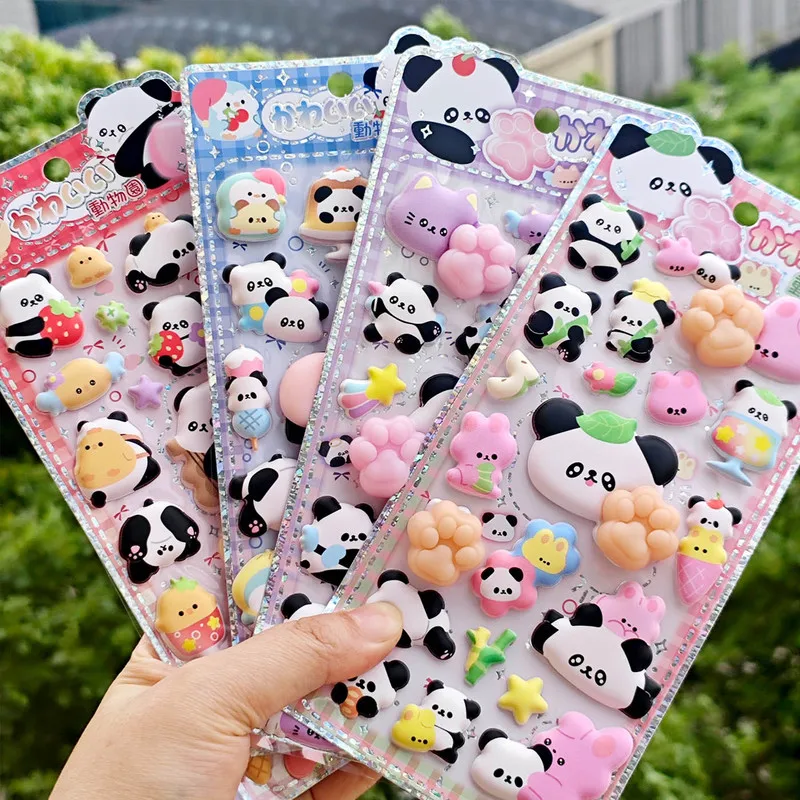 Panda Squishy Butt Stickers Cute 3d Puffy Soft Squeeze Decorative For Laptop Phone Case Scrapbook Notebook Water Bottle
