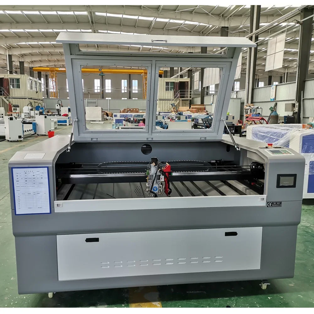 RECI W4 100W 1390 Laser Engraving Cutting Machine With Auto Focus Co2 Laser Cutter CW5200 Rotation Axis