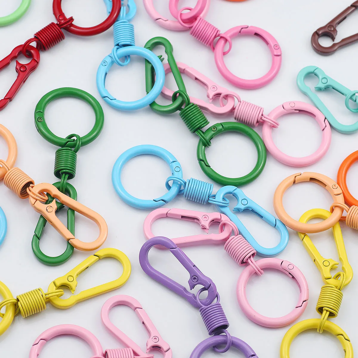 1~10pcs Colorful Spring Buckle Buckle Attachment Ring Kit for Alpine Climbing Jewelry DIY Keychain Cell Phone Chain Accessories