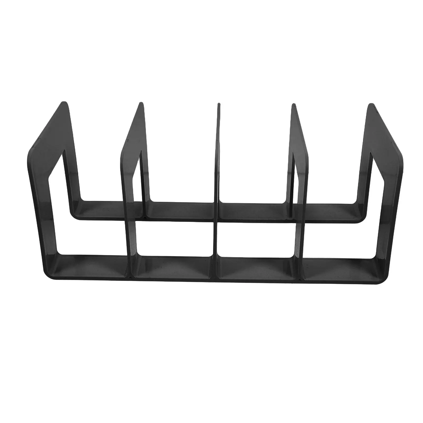 

Bookend Divider 4 Sections Book Holder Shelf Large Capacity Multicompartment Stable Rounded Corners Magazine Rack Storage Office