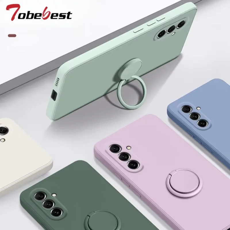 For Samsung S26Ultra S23 S24 S25 Plus FE A16 A17 A26 A36 A56 Solid Color Car Magnetic Ring Rotating Bracket Phone Protective Cse view 3