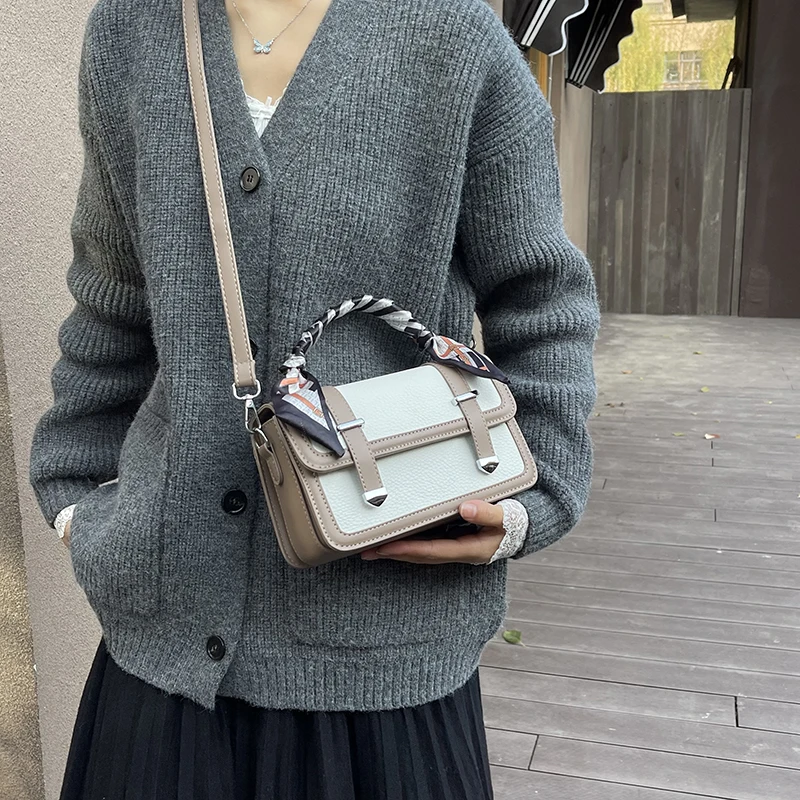 Torebka damska z regulowanym paskiem, listonoszka, modna mini torebka z górnym uchwytem, torebka typu satchel ze skóry PU.