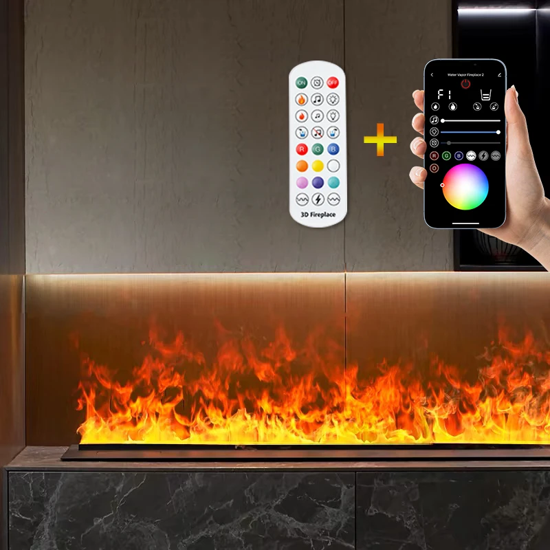 5 year warranty APP control 3DLED Color Flame Humidifier Hydro fireplace 3D atomizing fireplace