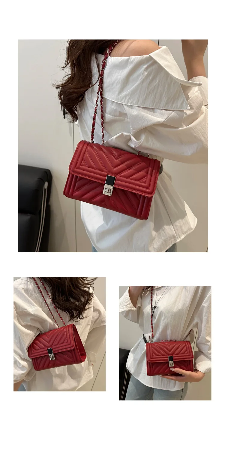 Neue Mode Mini Stepp Geprägte Kette Schulter Tasche für Frauen Einfache Vielseitige Diagonal Umhängetasche Platz Handtasche Weiblichen Beutel – Detail 9