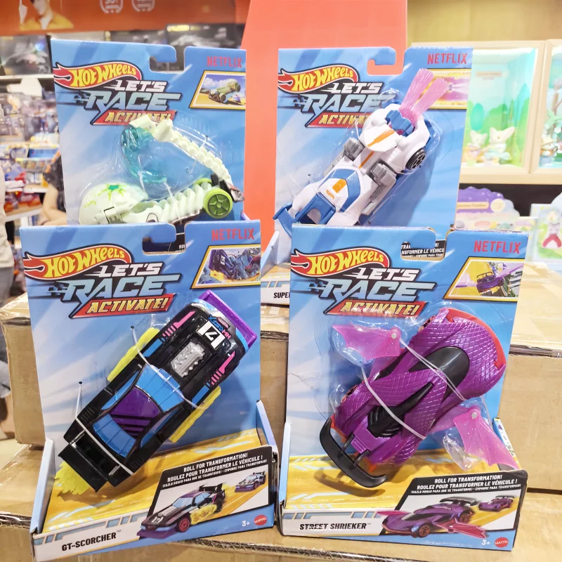 Hot Wheels Transforming Diecast Race Cars Lets Race Activate Series Collectible Racing Scene Vehicle Toy Holiday gift collection